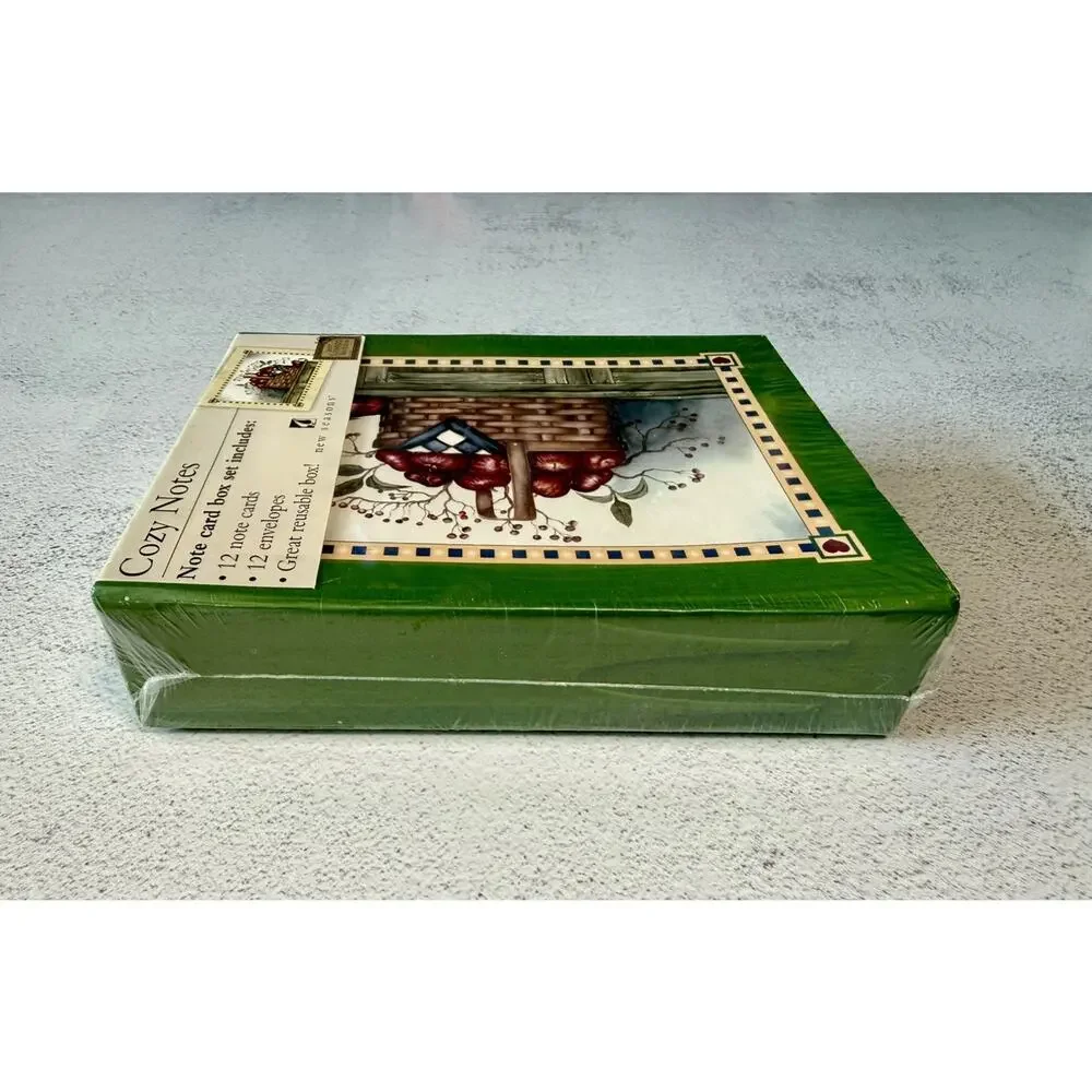 Vintage 2003 Note Cards Box Set Apple Basket Folk Art Laurie Korsgaden Sealed